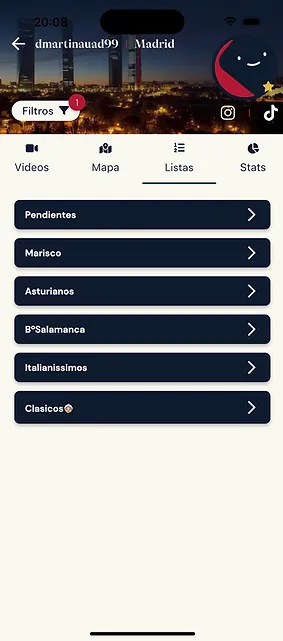 Foodlists por ciudad